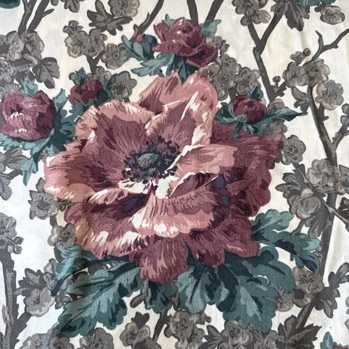 Vtg King Flat Sheet Victorian Dark Romantic Touch of Luxury Percale “Windsor” 89