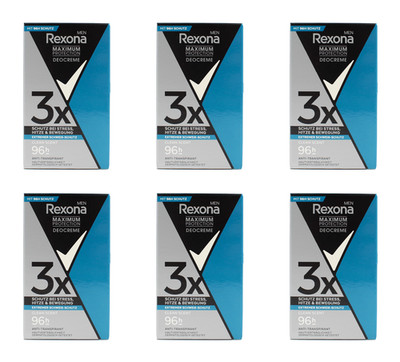 Rexona Men Maximum Protection Clean Scent Deocreme Stick , 6x45ml EA202402