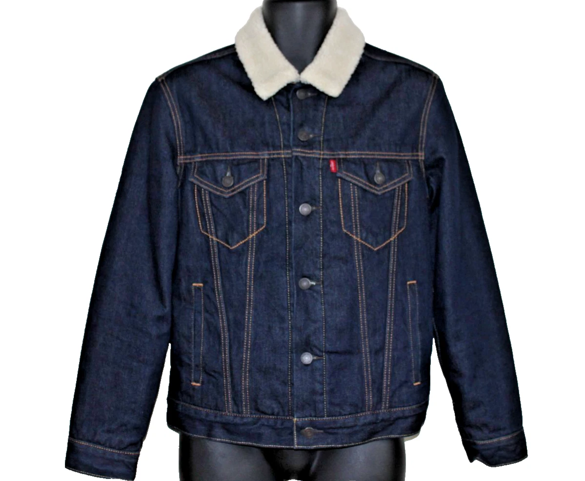 Levi's Strauss & Co Men's Women's Unisex Denim Sherpa Trucker Jacket Coat Size S