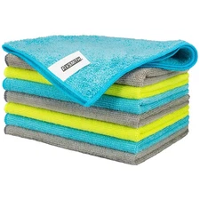 FIXSMITH Microfiber Cleaning Cloth Pack of 8 Size 12 x 16 in Multi-Functional