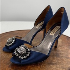 Badgley Mischka Shoes Wm 8M Blue Rhinestone D'Orsay Heels Event Evening Pretty