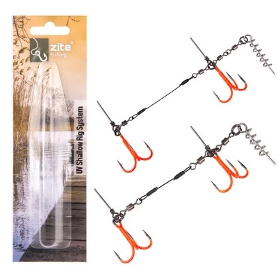 Shallow Rig System S 9cm, L 13cm UV Aktiv Gummiköder Angeln Hecht Zite Fishing