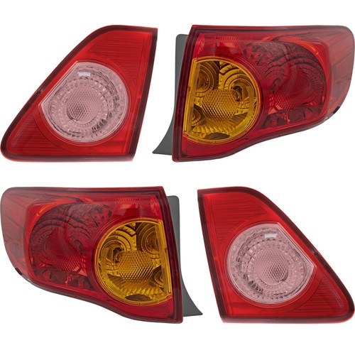 Evan-Fischer Driver Side Tail Light For 2009-2010 Toyota Corolla – Direct Replacement With Bulbs