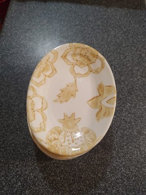 Yellow Soap Dish Floral Yellow Threshold Target 4x5 1/4 ...4x Bundle New