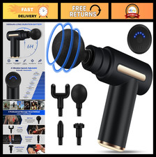 Portable Deep Tissue Massage Gun - 6 Speeds, 4 Heads, Quiet, Rechargeable, Trave