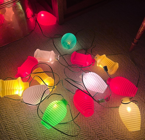2 SETS: Noma Patio Party Lites Blow Mold String Light Lantern Retro Camper Tiki