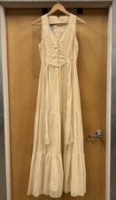 Vintage 70s Prairie Dress Phase 2 Boho Peasant Festival Maxi Size 7 High Waist