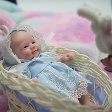 MYREBABY 7" Mini Reborn Baby Doll Silicone Full Body Realistic Newborn Doll L...
