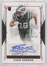 2017 Panini National Treasures Red Jersey Number 14/16 Chad Hansen #118 Auto 1u6