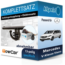 Für Mercedes V-Klasse Viano 14- TOWCAR Anhängerkupplung abnehmbar + 13polig neu