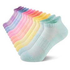 12 Pairs Boys Girls Socks Ankle Athletic Low 7-10 Years Multicolor 12 Pairs B