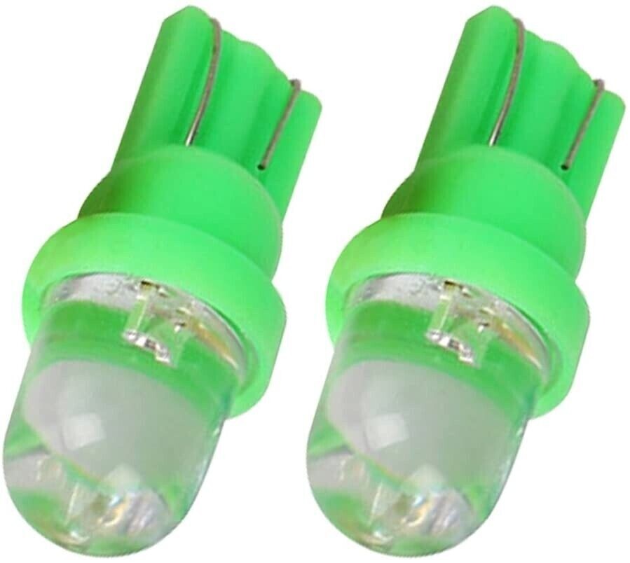 Lot De 2 Ampoules LED W5W T10 Vertes 10 LED - Pour éclairage Intérieur Et Veilleuses