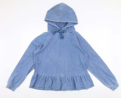 NEXT Damen Hoodie blau Baumwollmischung Größe XS