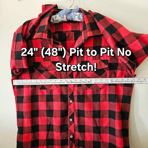 Size XL Design in Italy Luxury Red/Black Checkered Plaid Button Up Long Sleeved - Picture 11 of 22
