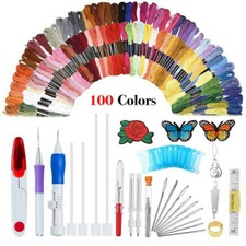 Penna da ricamo 100/50 colori kit attrezzi da cucire magici per maglieria ago punzone con filo