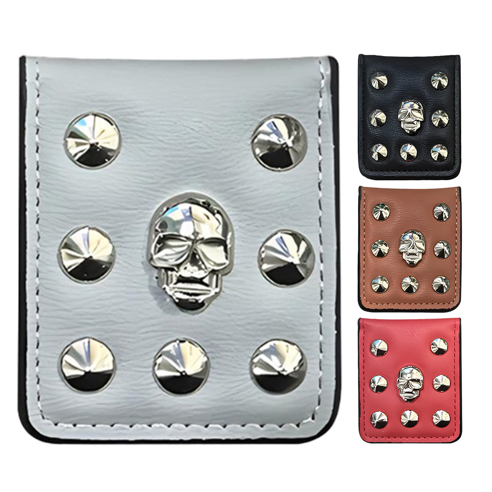 Mens Punk Style Magnetic Money Clip with Card Holder - Slim & Portable-image