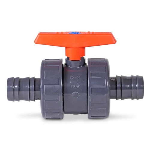 MEGA Kugelhahn grau PVC-U 38 mm Schlauchtülle 10 bar für Pool + Schwimmbad - Bild 2 von 3