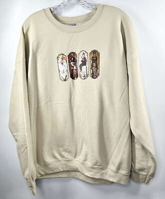 The Haunted Mansion Map Beige Pullover Sweatshirt Retro Unisex Adult Size XL