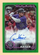 2024 Topps Chrome - CONNOR KAISER RC #RA-CK - Green /99 AUTO - Rockies