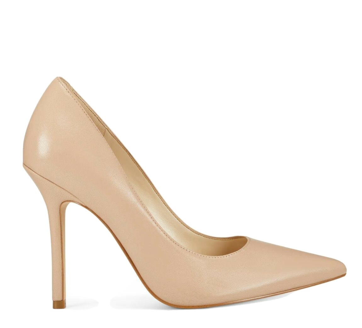 Women Shoes Beige High Heels Bliss Pointy Toe Pumps Size 7.5M