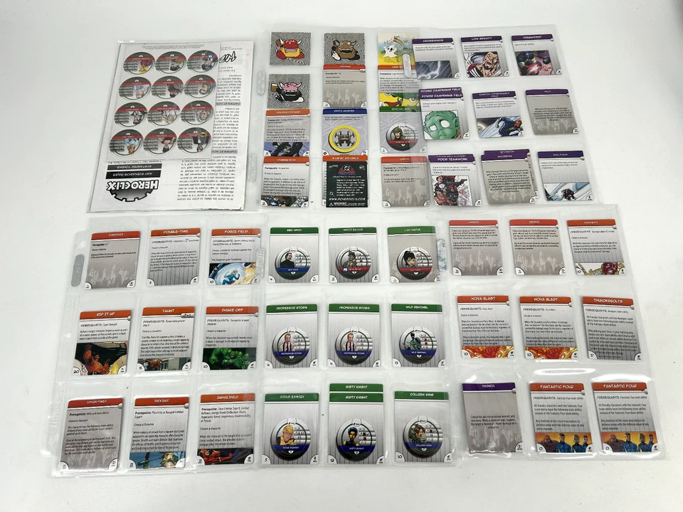 ENORME Lote de Tarjetas Heroclix Alfombrillas Instrucciones Monedas y Más Foto 3 de 4