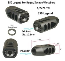 350 Legend Tanker Muzzle Brake 1/2x28 TPI AL 7075 T6 For Ruger/Savage/Mossberg