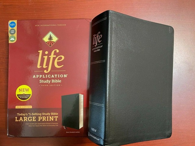  niv life application study bible third edition large print bonded 