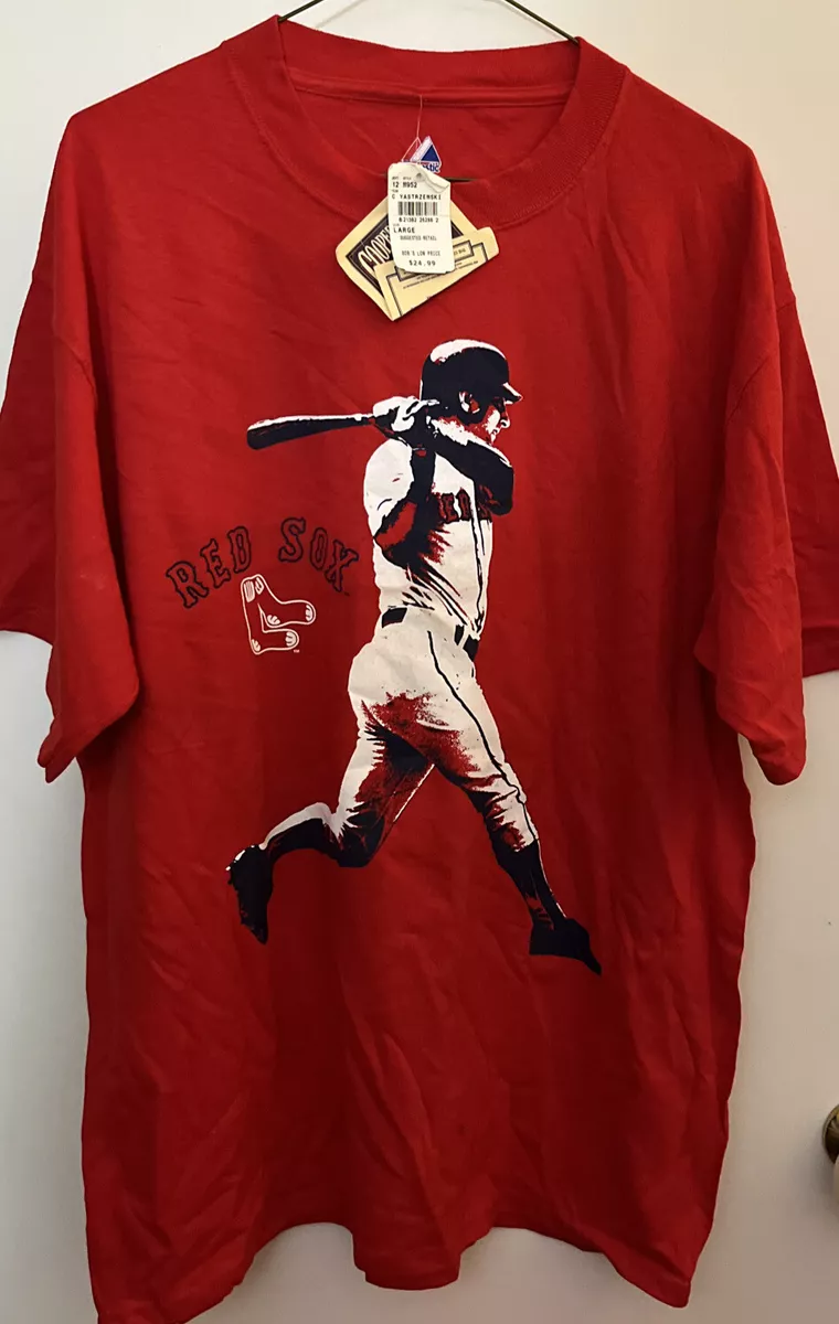 Carl Yastrzemski Red Sox YAZ Shirt Adult Size Large Majestic Cooperstown  w/tags