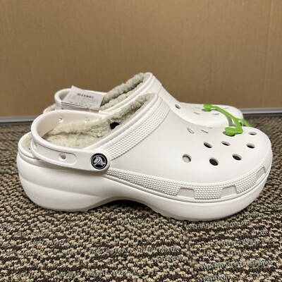 crocs classic platform clogs white