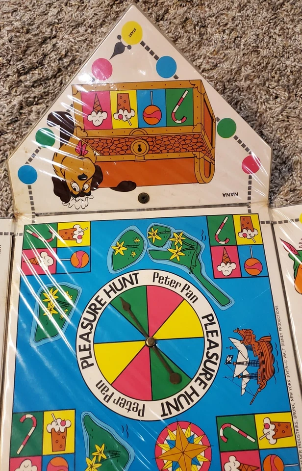 Juego De Colección Disney Peter Pan Pleasure Hunt Playpack 1969 Faltan Piezas de Juego Foto 3 de 4