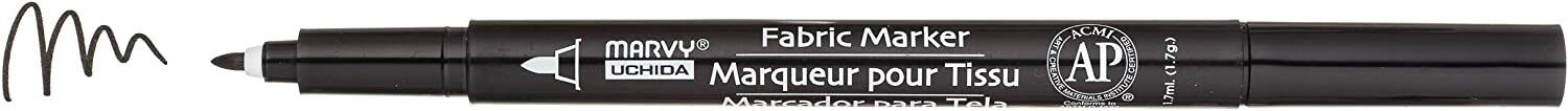 Uchida 522-C-1 Marvy Fine Point Fabric Marker, Black