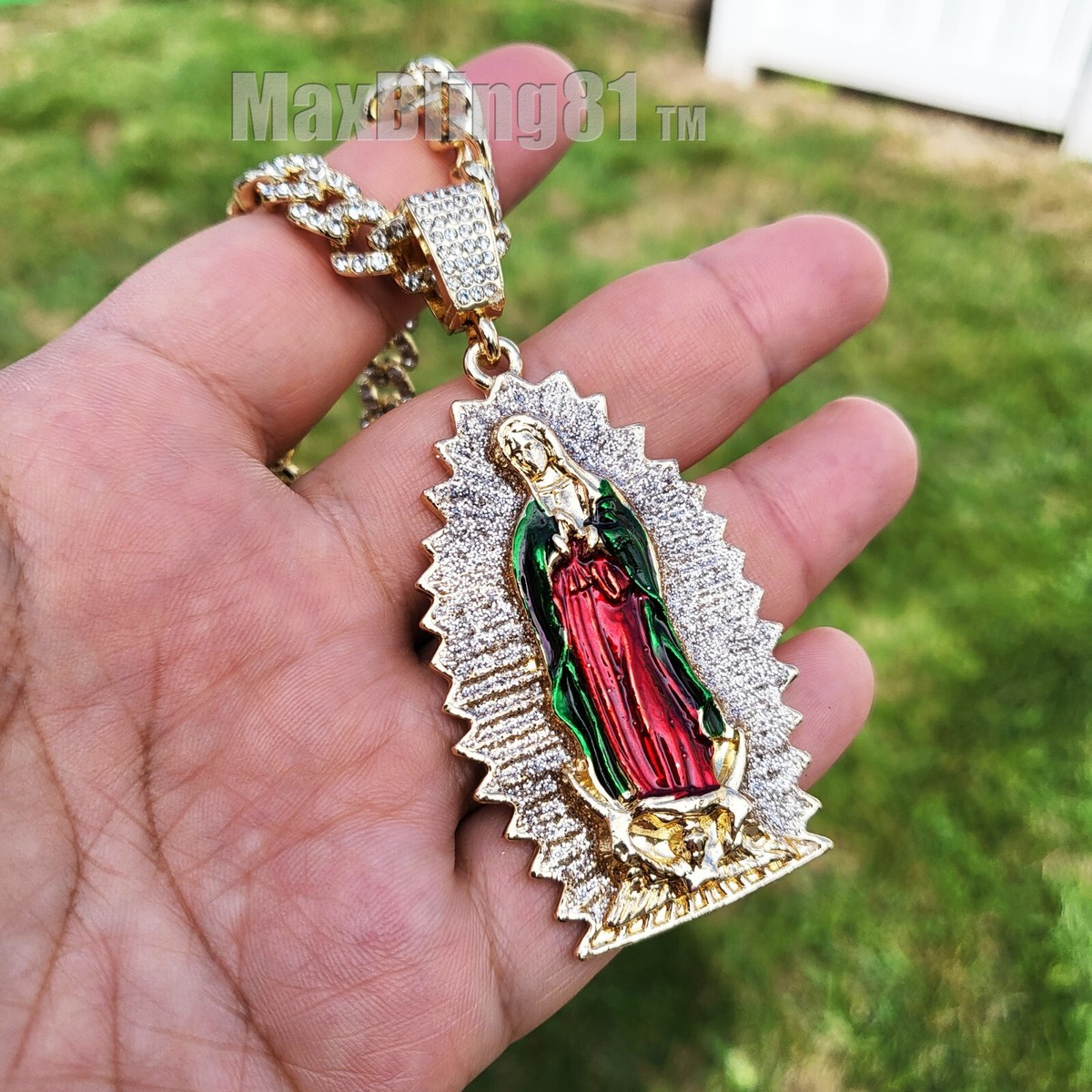 アクセサリー Supreme - Virgin Of Guadalupe Pendant Guadalupe Mother Mary Cubic Zirconia Pendant & 20