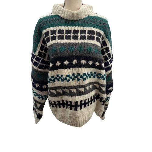 Sue Dille Designs 100% Handspun wool Handmade Sweater M/L
