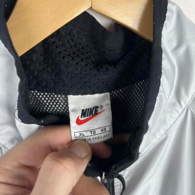 90s nike ヴィンテージ トラックジャケット XL 90s Nike Vintage Silver & Orange Windbreaker Jacket | eBay