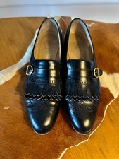 vintage ferragamo leather womens wingtip loafers shoes size 6