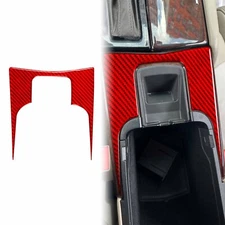 For Cadillac XTS 2013-2019 Red Carbon Fiber Central Armrest Storage Panel Cover