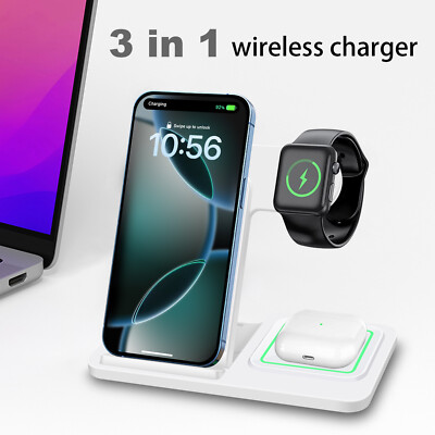 3in1 Wireless Charger Dock Station For Apple Watch 11/10 Air Pods iPhone 17e 16