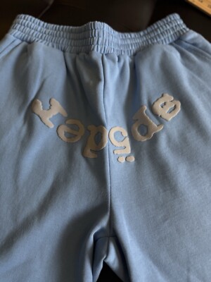 美品 SP5DER SPIDER WORLDWIDE SHORTS Mサイズ Spider Worldwide Sp5der OG Web Logo Sweat Shorts Baby Blue Size (L