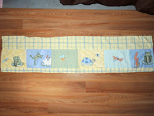 KIDSLINE LEAP FROGGY VALANCE YELLOW GREEN BLUE PLAID TURTLE DRAGONFLY FROG
