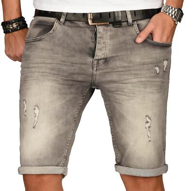 A. Salvarini Herren Designer Jeans Short Slim kurze Hose Shorts Bermuda O150 NEU