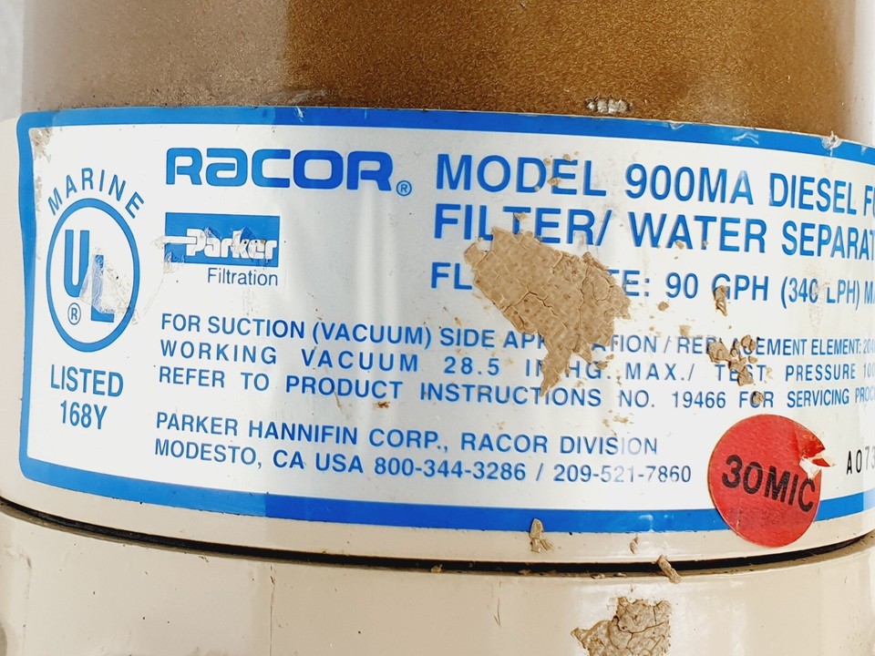 PARKER RACOR 900MA Turbine Diesel Fuel Filter / Water Separator 7/8