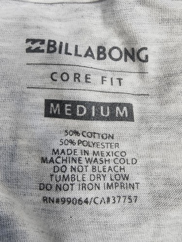 Camiseta para hombre con logotipo de Billabong Core Fit gris claro (NUEVA) - Imagen 7 de 12