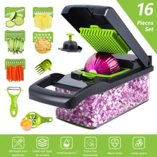 16-In-1 Vegetable Fruit Kitchen Chopper Cutter Food Onion Veggie Dicer Slicer US
