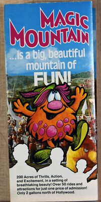 1975 Brochure Magic Mountain Amusement Park Valencia CA Rides Santa Clarita