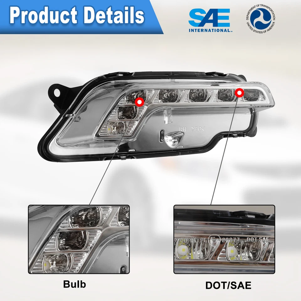 Luces antiniebla transparentes LED DRL para Mercedes Benz E350 E550 AMG 2010-2011 Foto 2 de 4