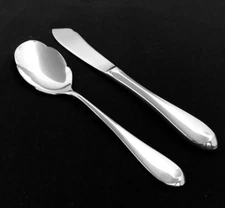 New GORHAM STUDIO Stainless SUGAR SPOON & MASTER BUTTER KNIFE Glossy 18/10