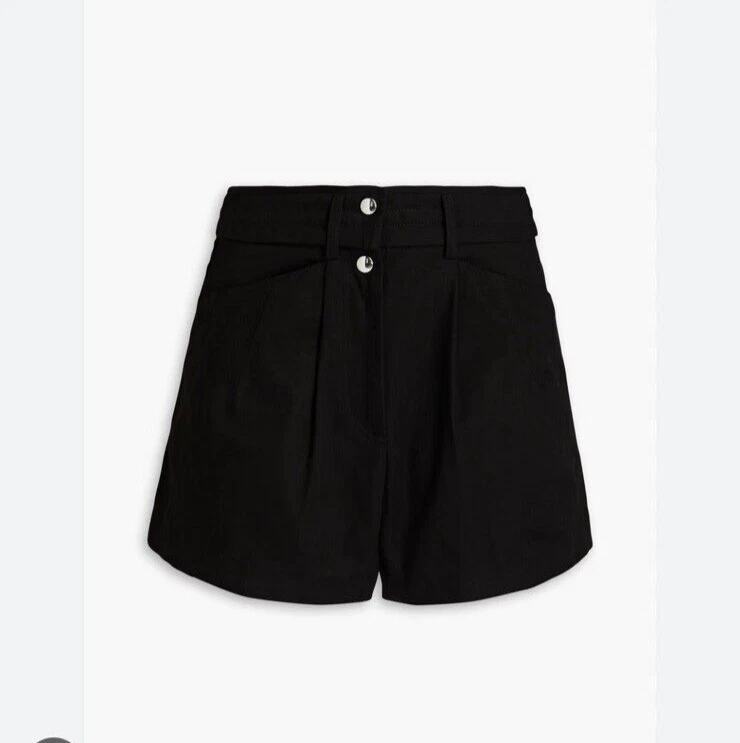 IRO Paris Axwell 短裤黑色高腰棉质百褶尺寸 34 — 第 2/4 张图片