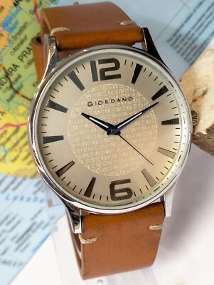 GIORDANO QUARTZ SILVER DIAL JAPAN MEN'S FULL WORKING CONDITION VINTAGE WATCH