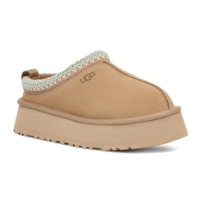 UGG TAZZ SAND SUEDE PLATFORM SLIPPERS SHOES WMN US 8/ EUR 39 NIB