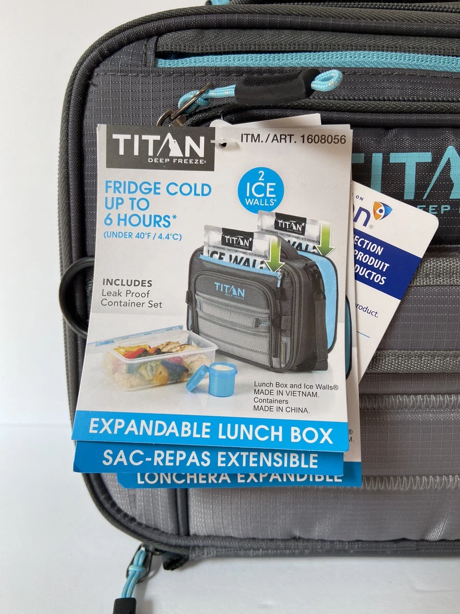 Titan Deep Freeze Expandable Lunch Box Gray 2 No Leak Container